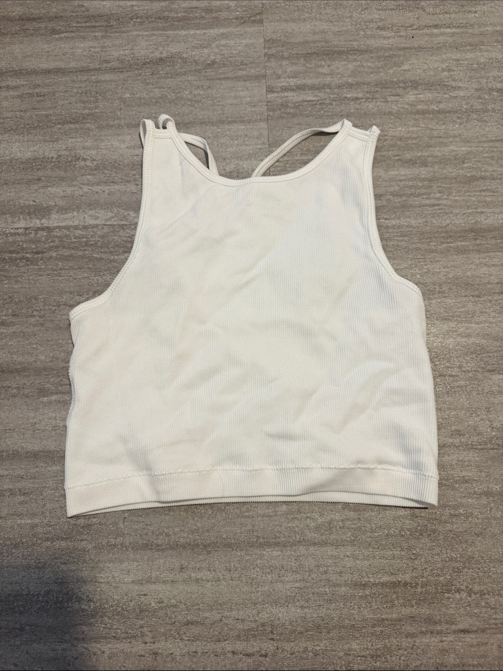 White Women's Ribbed Tank Top - Classic Crop